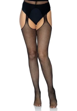 Leg Avenue Fishnet Suspender Pantyhose - Sukat