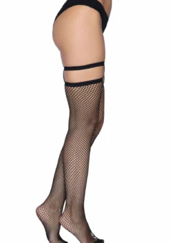Leg Avenue Fishnet Thigh Highs with Garter Top - Sukat
