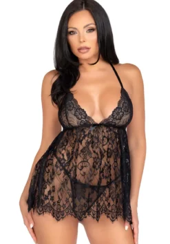 Leg Avenue Floral lace - Babydoll ja stringit