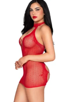 Leg Avenue Heart Halter Mini mekko, punainen