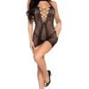 Leg Avenue Heart Halter Mini mekko, musta
