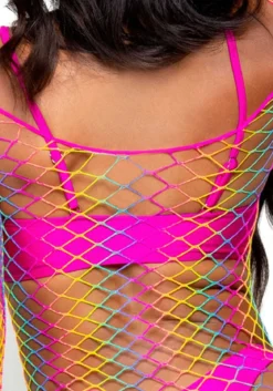 Leg Avenue Ombre rainbow fishnet - Verkko mekko