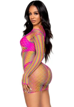 Leg Avenue Ombre rainbow fishnet - Verkko mekko
