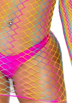 Leg Avenue Ombre rainbow fishnet - Verkko mekko