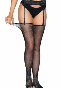 Leg Avenue Rhinestone - Sukat ja sukkanauhavyö setti