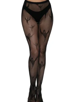 Leg Avenue Spooky Ghost - Verkkosukkahousut