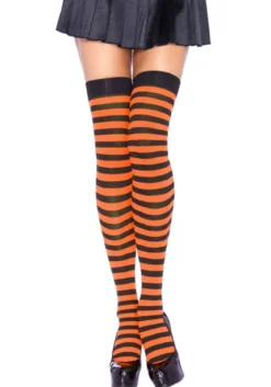 Leg Avenue Striped Nylon - Thigh high sukat, eri värejä