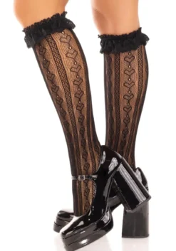 Leg Avenue Sweetheart knit - Polvisukat, musta