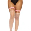 Leg Avenue Vegan Leather Bow - Sukkanauhat, pink