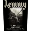 Lemmy Lived to Win - Kangasmerkki, selkä