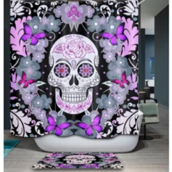 Lilac Sugarskull - Suihkuverho