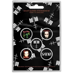 Marilyn Manson Cross Logo - Pinssi setti 5kpl