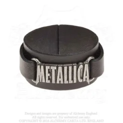 Metallica Logo - Nahkaranneke