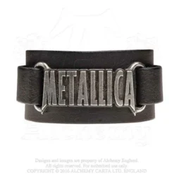 Metallica Logo - Nahkaranneke