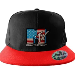 MTV American Flag Standart Snapback lippis, musta-punainen