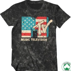 MTV Distressed USA Flag Organic - T-paita, vintage wash