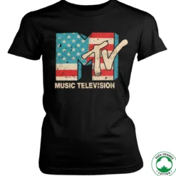 MTV Distressed USA-Flag Organic - Naisten t-paita