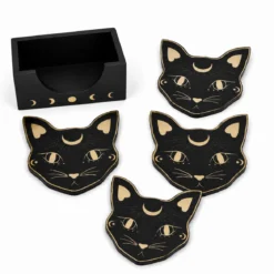 Mystic Mog Cat Face lasinaluset 4kpl