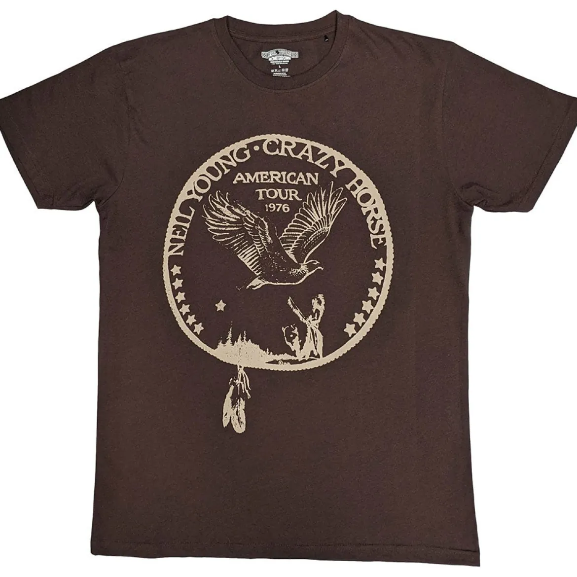 Neil Young: Tour 76Seal - T-paita ( Ruskea )