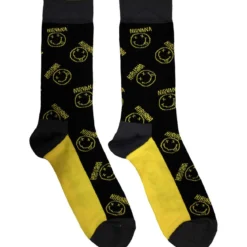 Nirvana: Happy Face & Logo Stripes - Nilkkasukat