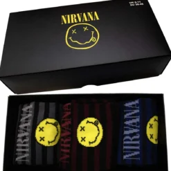 Nirvana: Happy Face Stripes - Nilkkasukat, 3 paria
