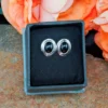 Obsidiaani soikeat korvakorut 1,3cm