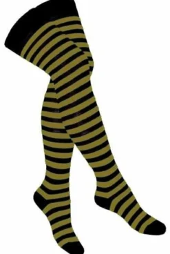 Olive green stripes - Yli polven sukat