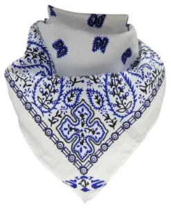 Paisley White Blue - Bandana huivi
