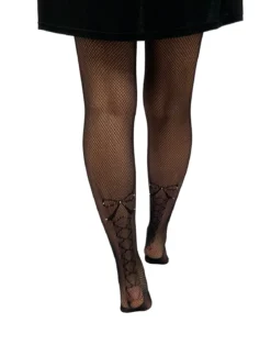 Pamela Mann Fishnet with bow and diamantes - Verkkosukkahousut