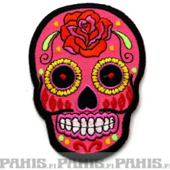 Pink sugar skull - kangasmerkki