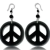 Puiset korvakorut - Peace, black