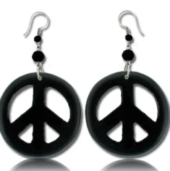 Puiset korvakorut - Peace, black