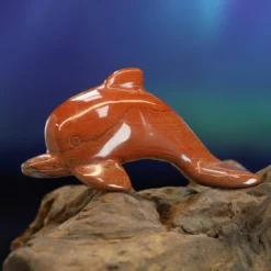 Punainen jaspis delfiini, 7,5cm
