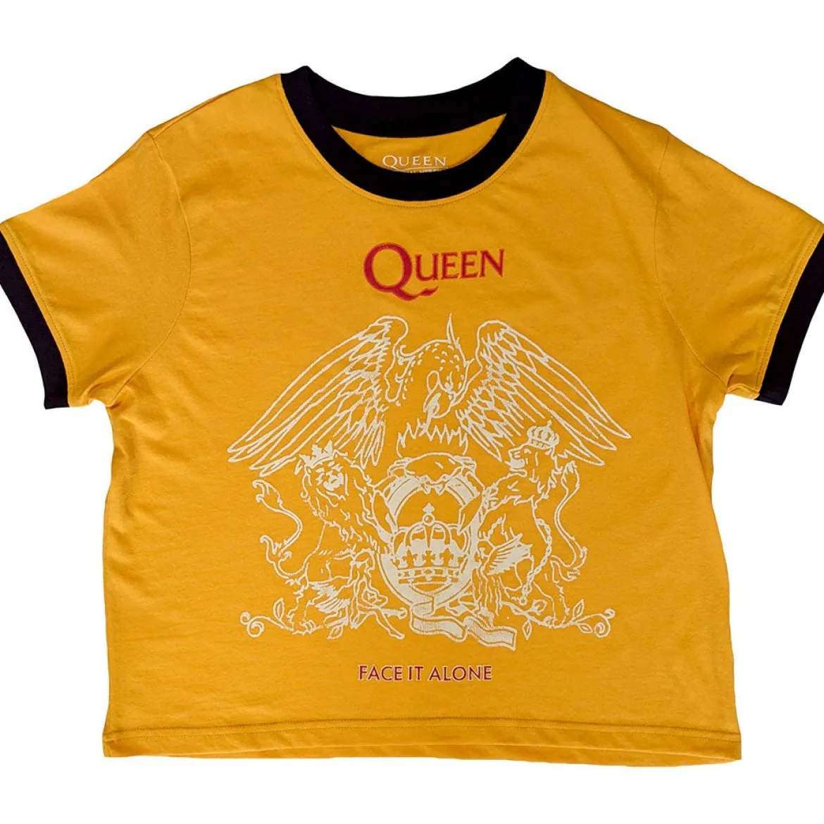 Queen: Face It Alone Crest Ringer - Crop Toppi