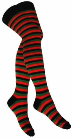 Red & green stripes - Yli polven sukat
