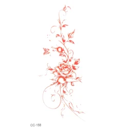 Red outline rose - siirtotatuointi