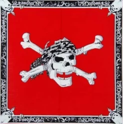 Red Pirate Skull - Bandana huivi