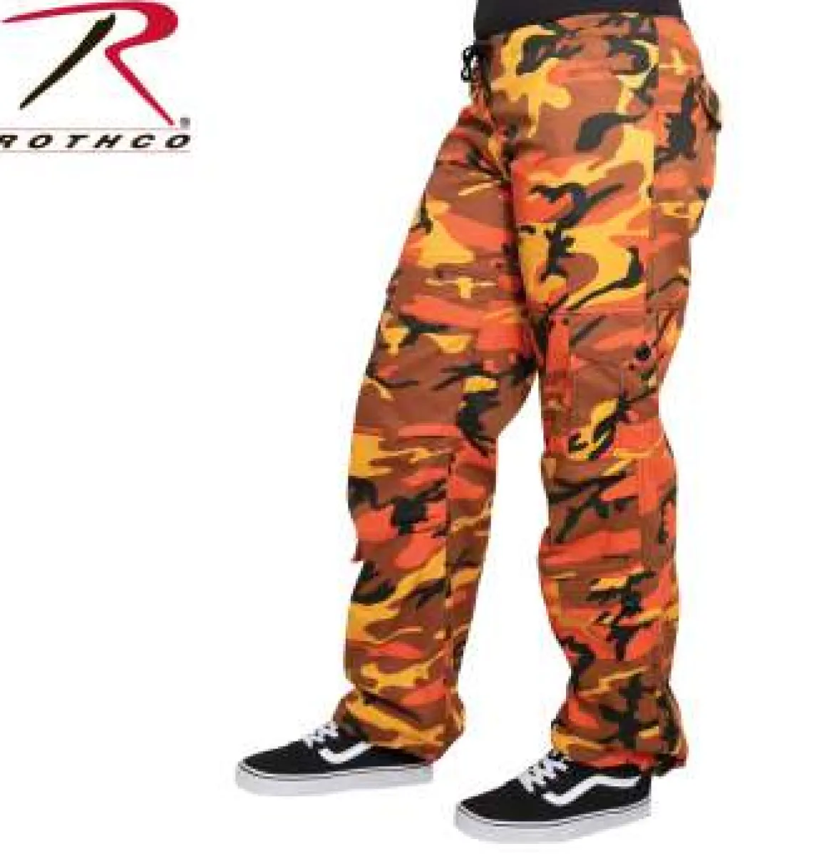 Rothco Paratrooper Colored Camo - Naisten reisitaskuhousut, savage orange