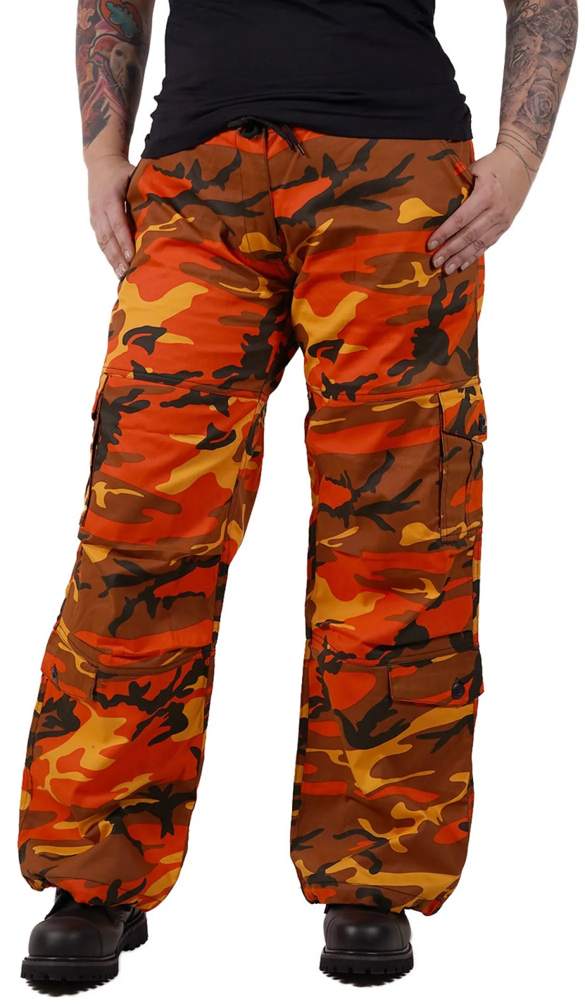 Rothco Paratrooper Colored Camo - Naisten reisitaskuhousut, savage orange