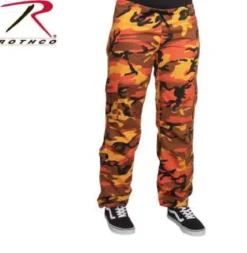 Rothco Paratrooper Colored Camo - Naisten reisitaskuhousut, savage orange