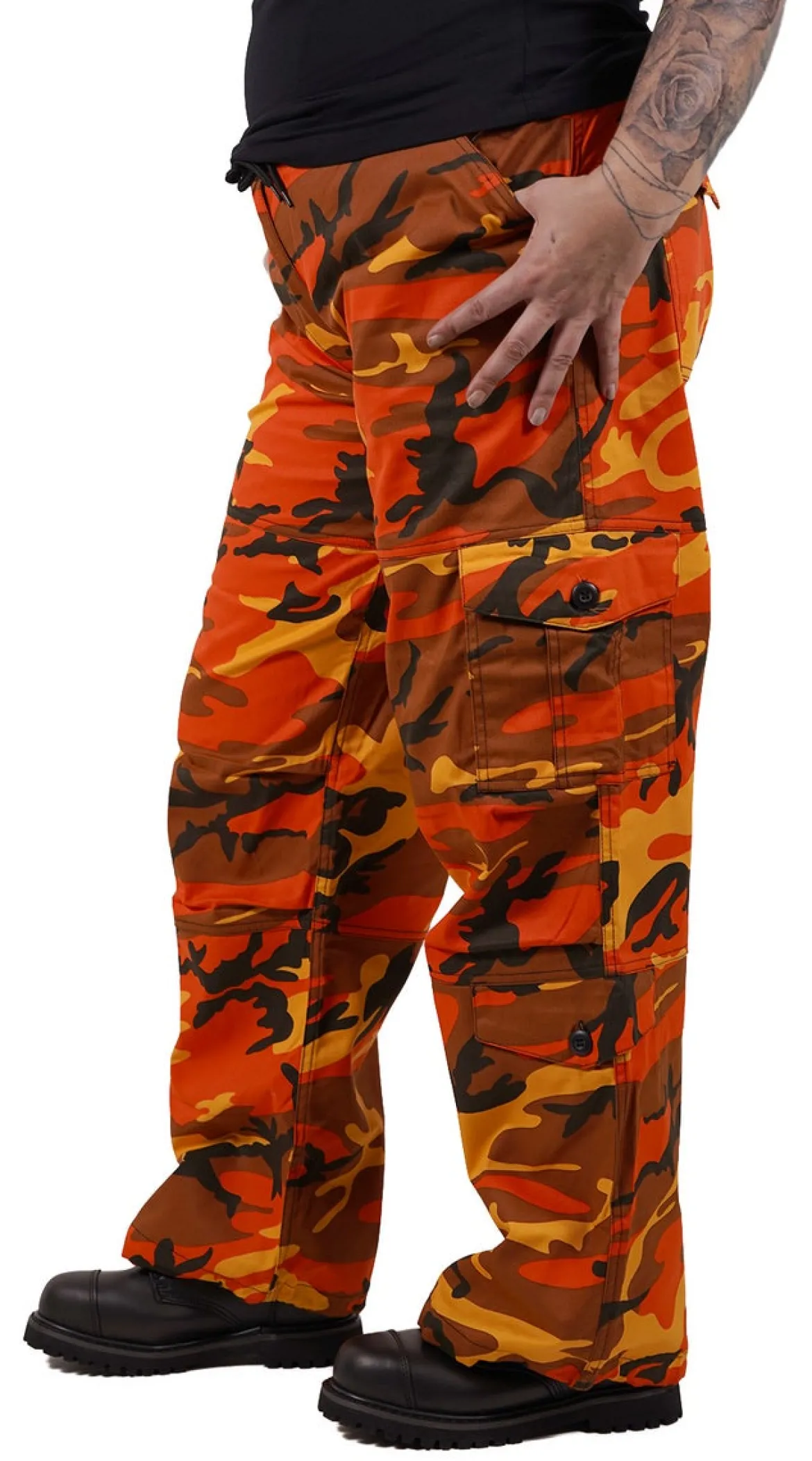 Rothco Paratrooper Colored Camo - Naisten reisitaskuhousut, savage orange