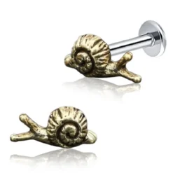 Snail - Labret lävistyskoru, messinki