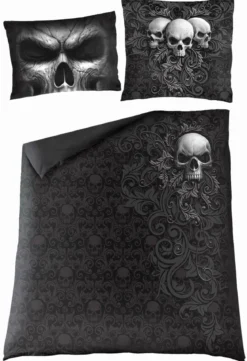 Spiral Skull Scroll - kahden hengen pussilakana + Tyynyliina