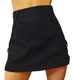 Steampunk Skirt with Black Studs & Straps - hame