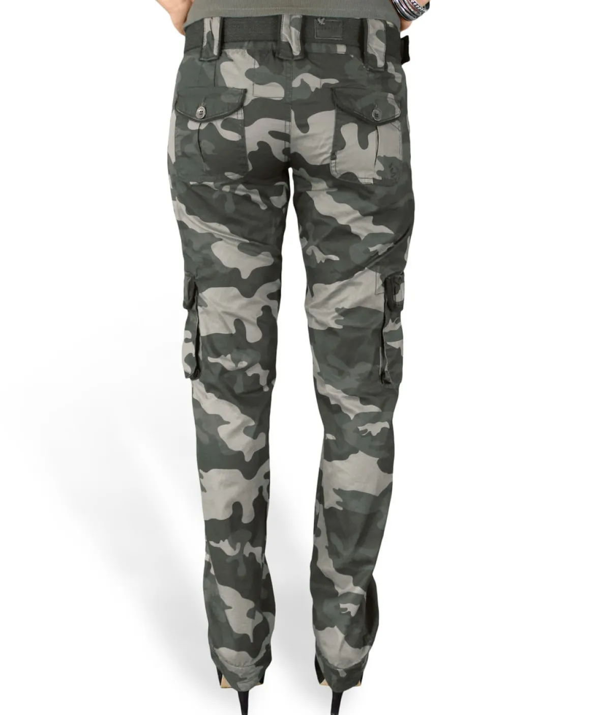 Surplus Premium Slimmy - Naisten reisitaskuhousut, black camo