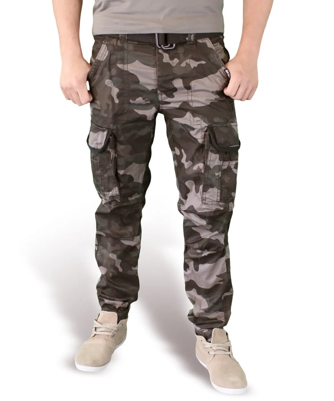 Surplus Premium Slimmy - Reisitaskuhousut, Black Camo