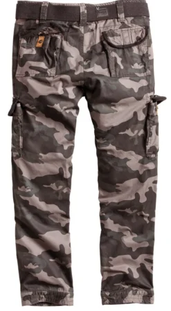 Surplus Premium Slimmy - Reisitaskuhousut, Black Camo