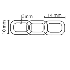 Teräskaulaketju 10 mm, 60 cm