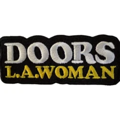The Doors: LA Woman text logo on black - Kangasmerkki