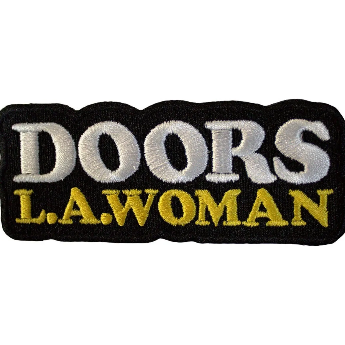 The Doors: LA Woman text logo on black - Kangasmerkki